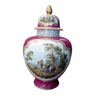 Dresden Porcelain Covered Urn - Helena Wolfsohn Attributed For Sale