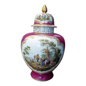 Dresden Porcelain Covered Urn - Helena Wolfsohn Attributed