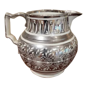 Antique Silver Lustreware Pitcher