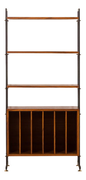 Mid-Century Modern Free-Standing Vinyl Records Wall Unit, 1970s