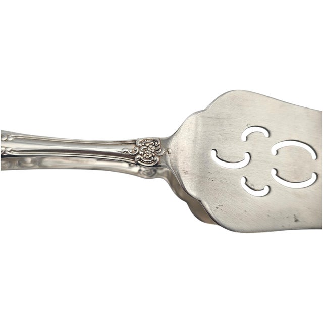 Wallace Grand Victorian Silverplate Pastry Serving Tongs Pierced Floral 9.5" For Sale - Image 11 of 13