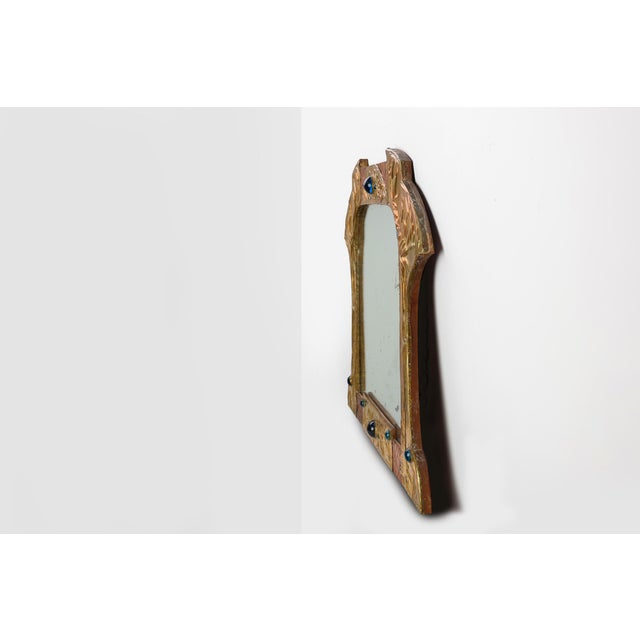 Art Nouveau Mirror in Brass and Glass from A.H. Villaket, France, 1910s For Sale - Image 10 of 14