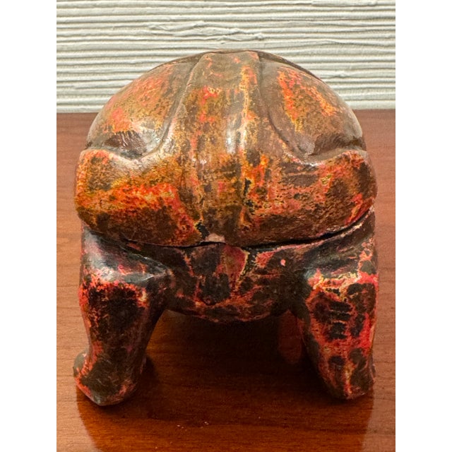 Antique Hand-Carved African Turtle Box With Original Pigment, Circa 1880s For Sale - Image 6 of 8
