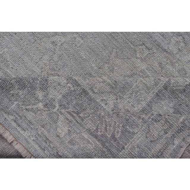 Turkish Oushak Hand Knotted With Floral Motifs by Keivan Woven Arts For Sale - Image 11 of 12