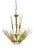 Murano Glass Rod Brass Chandelier by Gaetano Sciolari, Italy, 1970s For Sale