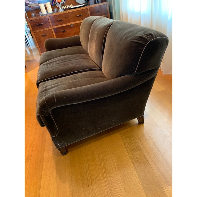 Brown Modern Schumacher Mohair Three Seat Sofa / 2 Available For Sale - Image 8 of 12