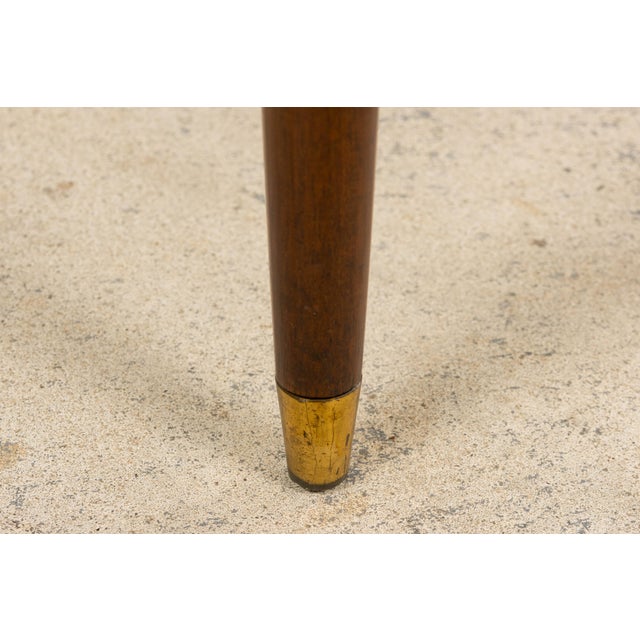 1930s French Art Deco Mahogany Dining Chairs in Olive Green Velvet - Set of 6 For Sale - Image 14 of 18