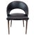 Easy Chair Upholstered with Black Leather and Legs of Rosewood by Chr. Linneberg For Sale