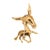 Metal Vintage 18k Yellow Gold Pink Sapphire Dual Textured Donkey Pin Brooch For Sale - Image 7 of 8