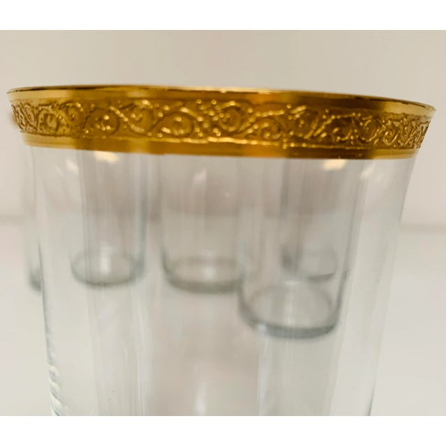 1930s 1930s Art Deco Gold Rimmed Juice Glasses - Set of 5 For Sale - Image 5 of 5