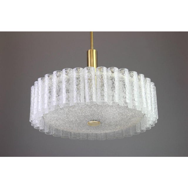 Large German Murano Ice Glass Tubes Chandelier by Doria, 1970s For Sale - Image 4 of 7