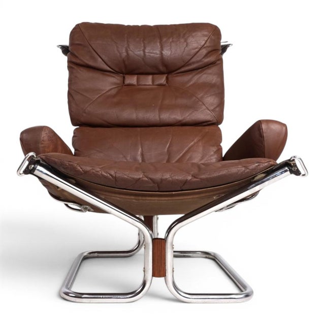 Wing Leather Armchair by Harald Relling for Westnofa, 1970 For Sale - Image 14 of 18