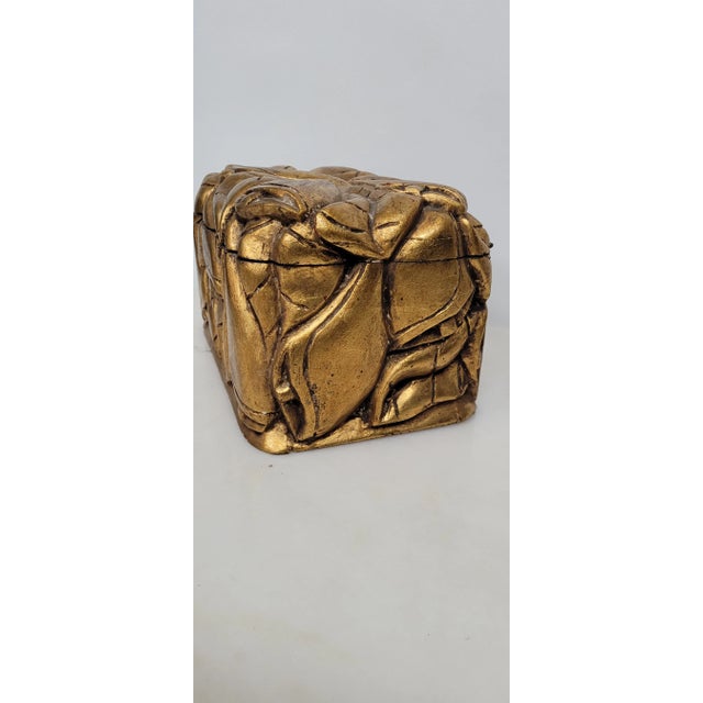 1950s Vintage Chunky Giltwood Box For Sale - Image 5 of 9