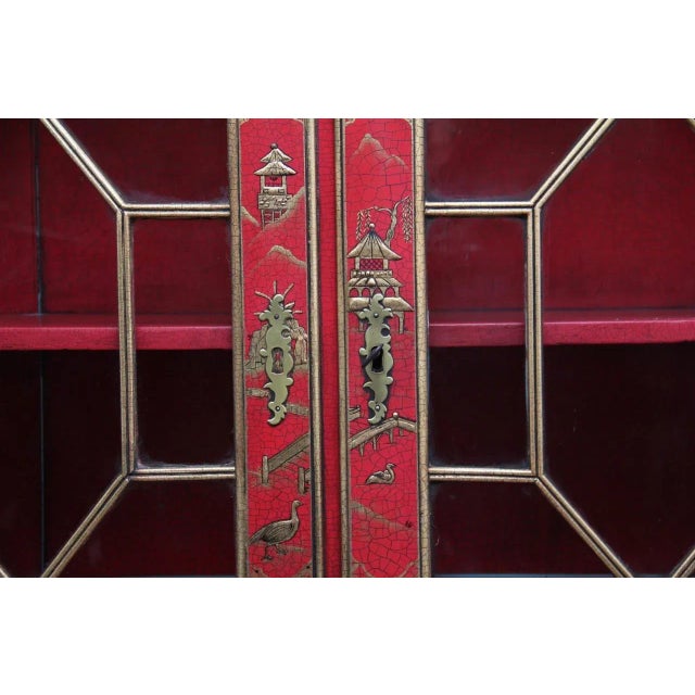 Early 20th Century Chinoiserie Bureau Bookcase, Set of 2 For Sale - Image 3 of 18