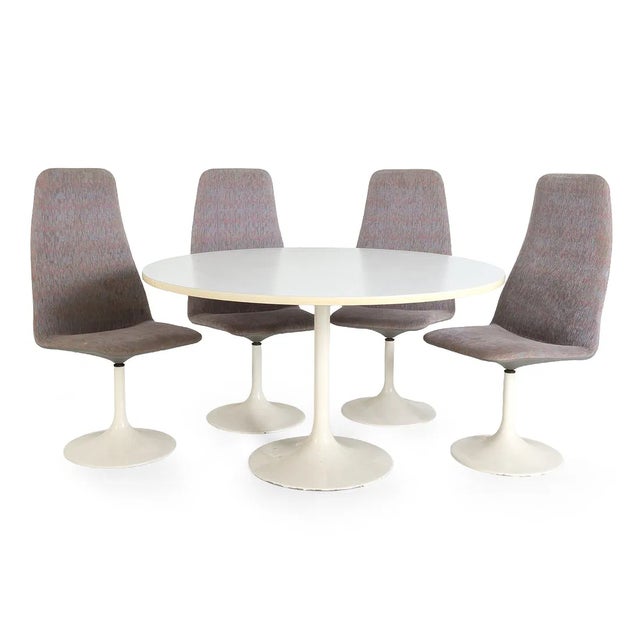 A Swedish tulip table and 4 matching chairs from Johanson Design Markaryd Sweden (labels missing). The set is from the...