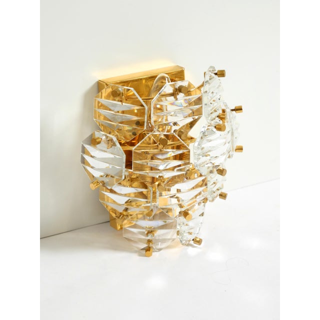 1960s Crystal Glass and Brass Wall Lamp from Kinkeldey, 1960s For Sale - Image 5 of 18