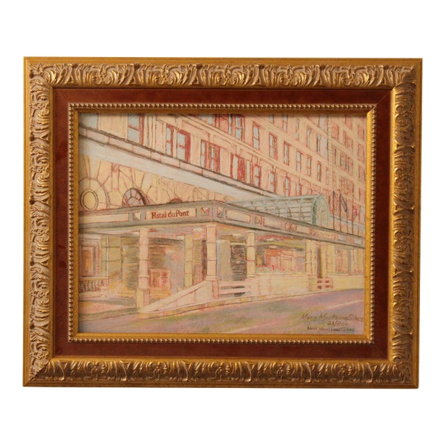 Mary Montague Sikes Hotel Du Pont Custom Framed Giclee Art Print For Sale