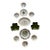 Mid-Century Green & White Transferware Wall Plate Curation - Set of 11 For Sale