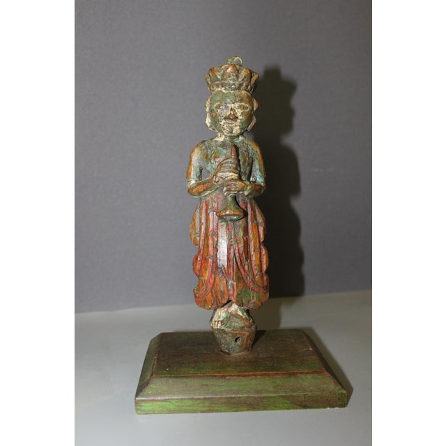 Polychrome Wood Sculptures, North India, 19th Century, Set of 2 For Sale - Image 12 of 13