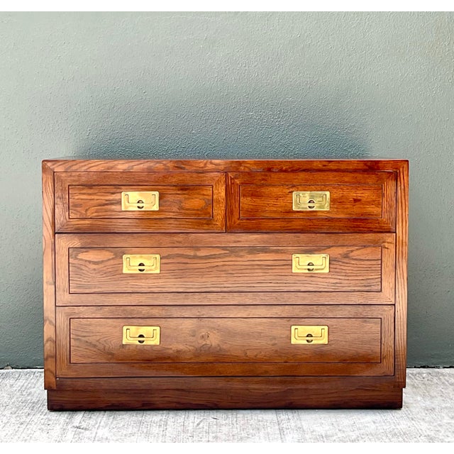 Henredon Four-Drawer Campaign Chest of Drawers For Sale - Image 12 of 12