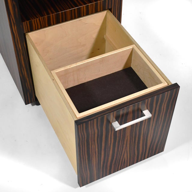 Bespoke Nightstands in Zebra Wood (Pair) For Sale - Image 10 of 11