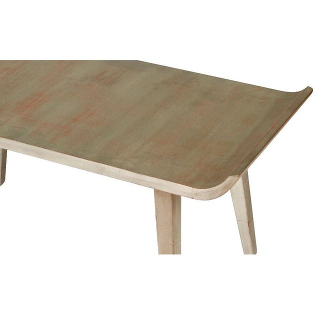 Asian In Manner of Max Kuehne, Silver Leaf Painted Low Tables in Asian Style - A Pair For Sale - Image 3 of 5