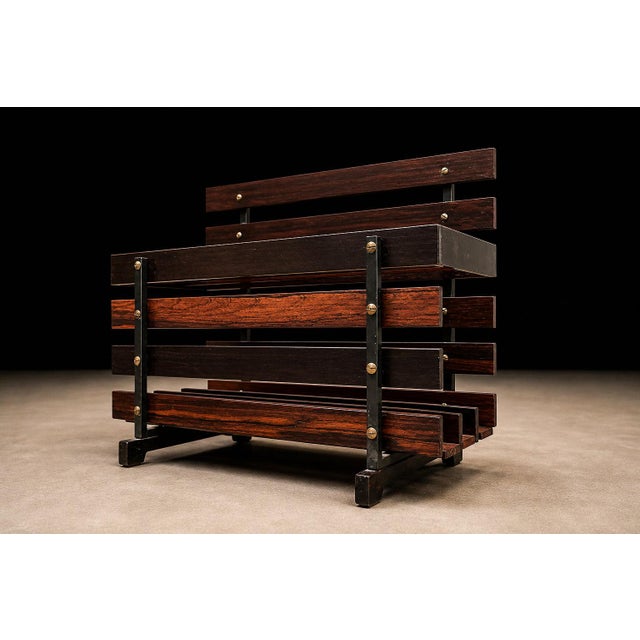 Brazilian Modern Magazine Rack in Rosewood, Unknown, 1960’s For Sale - Image 12 of 13