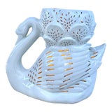 Figurative Swan Ceramic Lighted Garden Stool For Sale