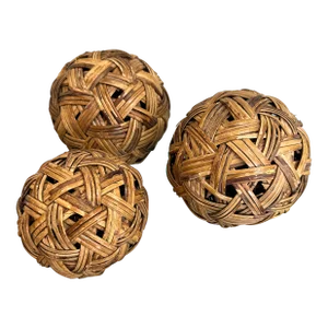 Chinoiserie Weaved Bamboo Sphere, S/3