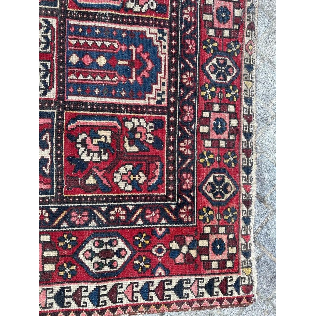 Blue Vintage Distressed Bakhtiar Rug, 1950s For Sale - Image 8 of 18