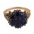 Victorian Late 19th Century Victorian Sapphire Diamond 10k Yellow Gold and Silver Cluster Ring, Size 8.25 For Sale - Image 3 of 6