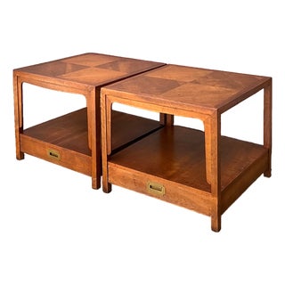 Vintage Baker Milling Road Campaign Side Tables - A Pair For Sale