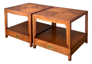 Vintage Baker Milling Road Campaign Side Tables - A Pair