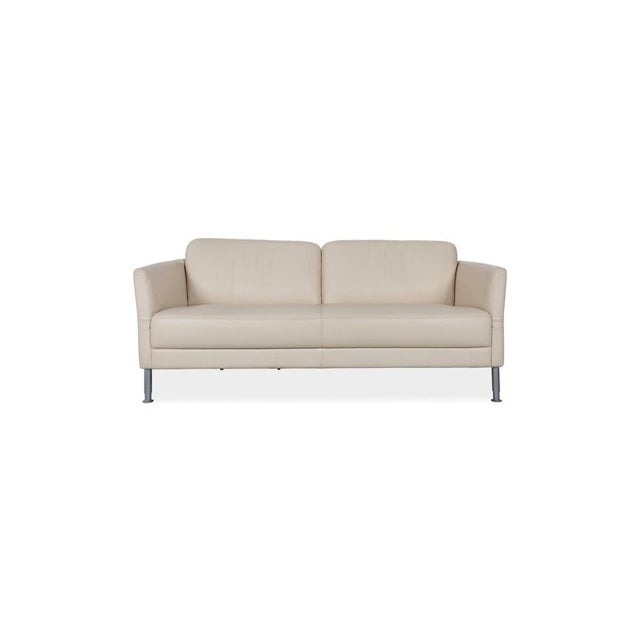 Cream Leather Nimbus Three-Seater Sofa with Manual Function from Intertime For Sale - Image 18 of 18