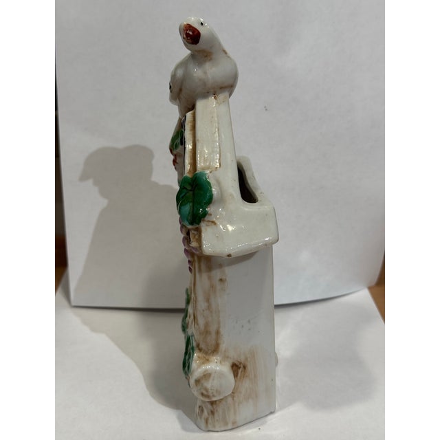 Mid 20th Century Vintage Hand Painted Ceramic Birdhouse Clock Figurine For Sale - Image 4 of 8