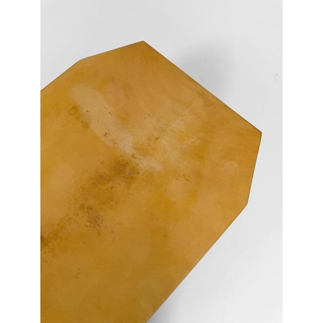 Mid-Century Italian Goatskin and Brass Coffee Table, 1970s For Sale - Image 11 of 18