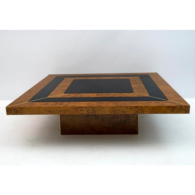 Black Art Deco Walnut & Lacquer Coffee Table, Italy, 1970s For Sale - Image 8 of 8