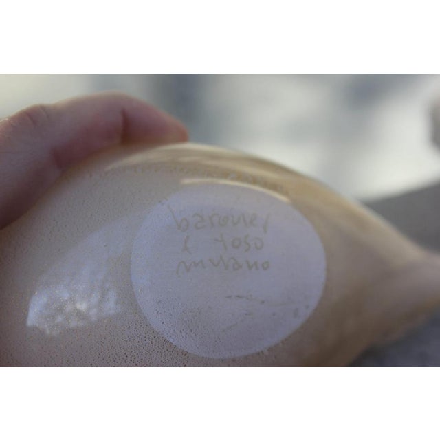 White Venice Pigeon Figurine in Golden Glass from Barovier & Toso, 1950s For Sale - Image 8 of 9