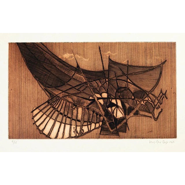 Une Aile - Etching and Aquatint by Louis-René Berge - 1962 1962 For Sale - Image 3 of 3