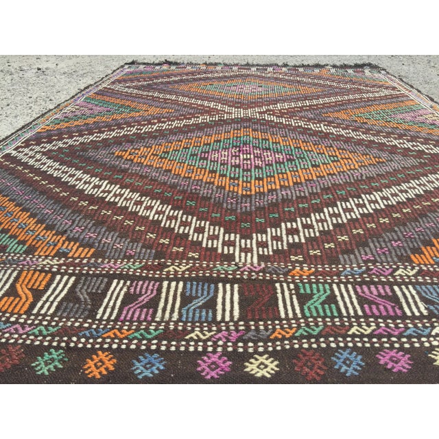 Vintage Turkish Kilim Rug - 6′8″ × 9′10″ For Sale In Raleigh - Image 6 of 8