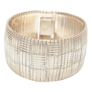 Vintage Sterling Silver Cuff Bracelet, 1970's For Sale
