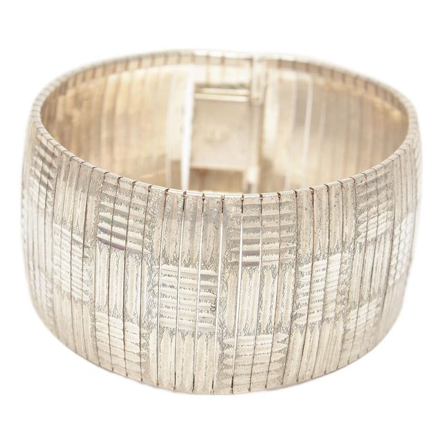Vintage Sterling Silver Cuff Bracelet, 1970's For Sale