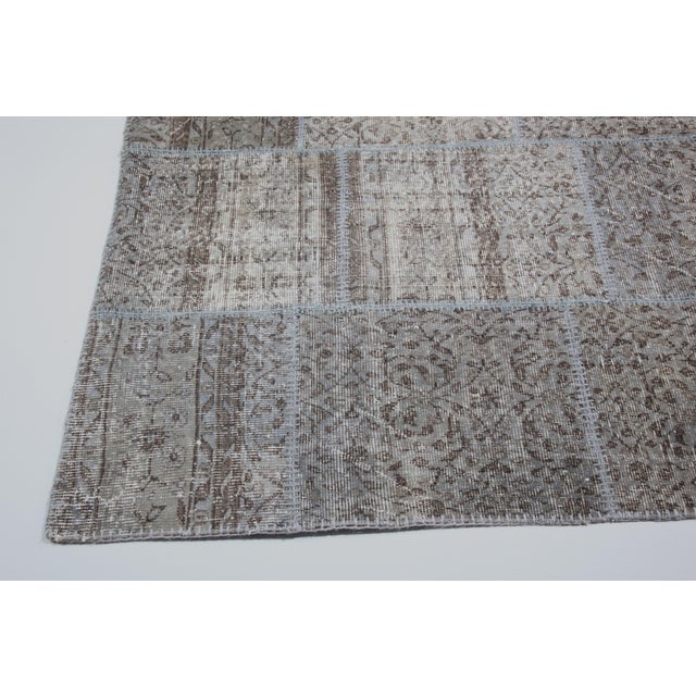 Authentic Vintage Turkish Patchwork Rug From Handwoven Wool -5' 8'' X 7' 8'' For Sale - Image 4 of 8