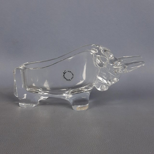 Murano Glass Bull Figurine Ashtray by Nason & C. Modern, 1980s For Sale - Image 9 of 18