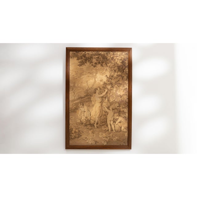 1900 - 1909 France Sienna Tapestry Wall Hanging For Sale - Image 11 of 15