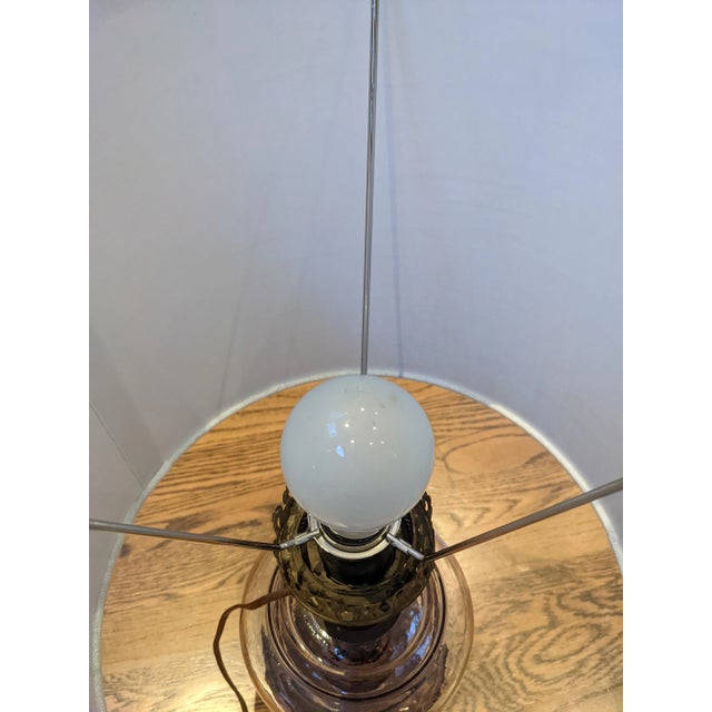 Mid 20th Century Purple Glass Table Lamp For Sale In San Francisco - Image 6 of 7