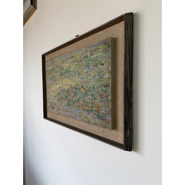 1960’s Ned Fleishman Expressionist Abstract Oil Painting on Masonite Painting – Framed For Sale - Image 4 of 11