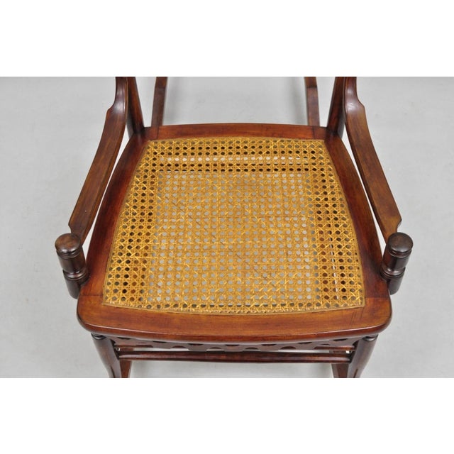 Wood Late 19th Century Victorian Aesthetic Movement Chestnut Stick & Ball Spindle Rocker Rocking Chair For Sale - Image 7 of 12