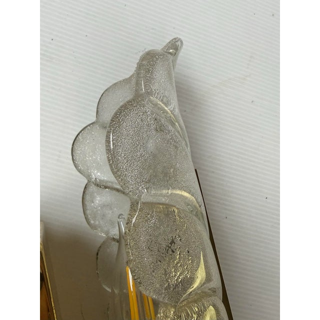 Glass Carl Fagerlund Murano Glass Leaf Sconces, Pair For Sale - Image 7 of 12