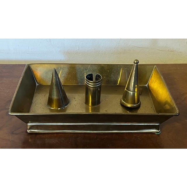 Antique 19th Century American Brass Rectangular Candle Stick Holder With Snuffer For Sale - Image 4 of 15